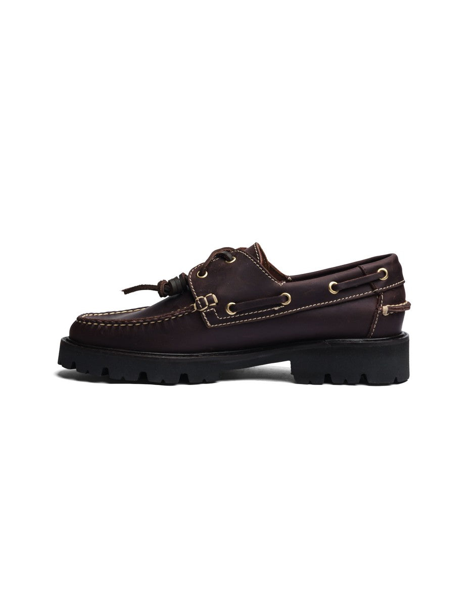 Leather Boat Shoe Wine
