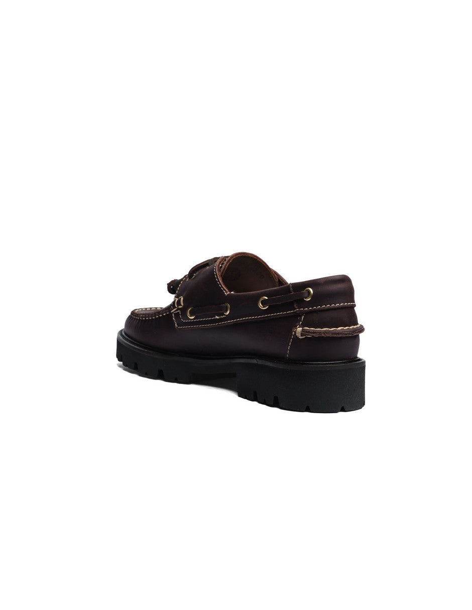 Leather Boat Shoe Wine