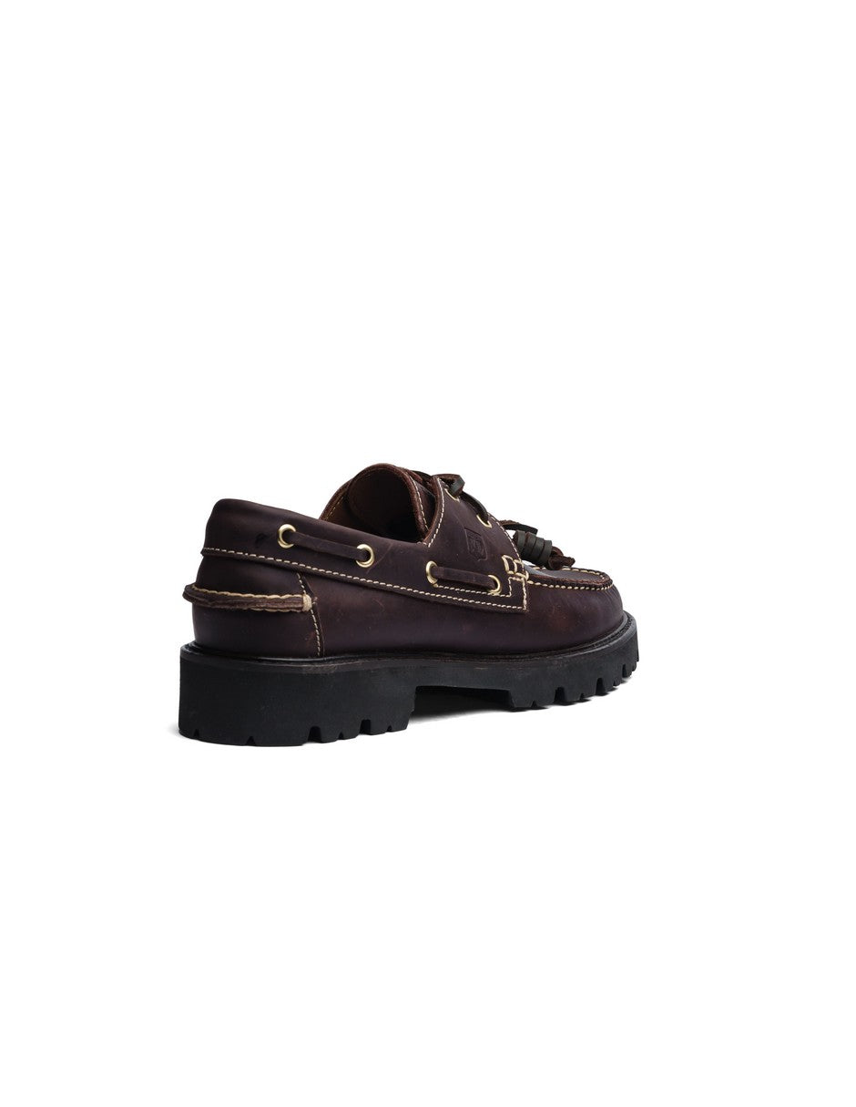 Leather Boat Shoe Wine