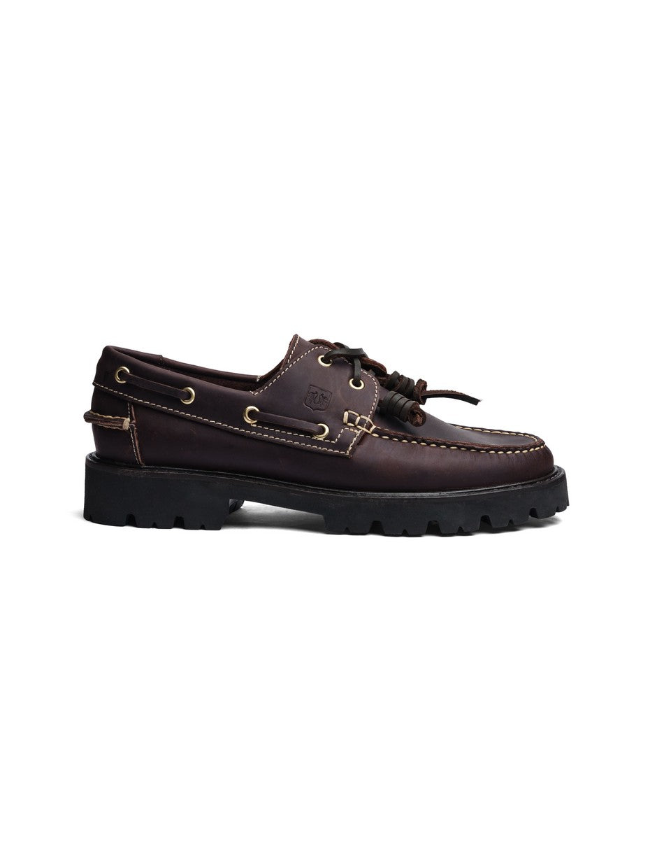 Leather Boat Shoe Wine