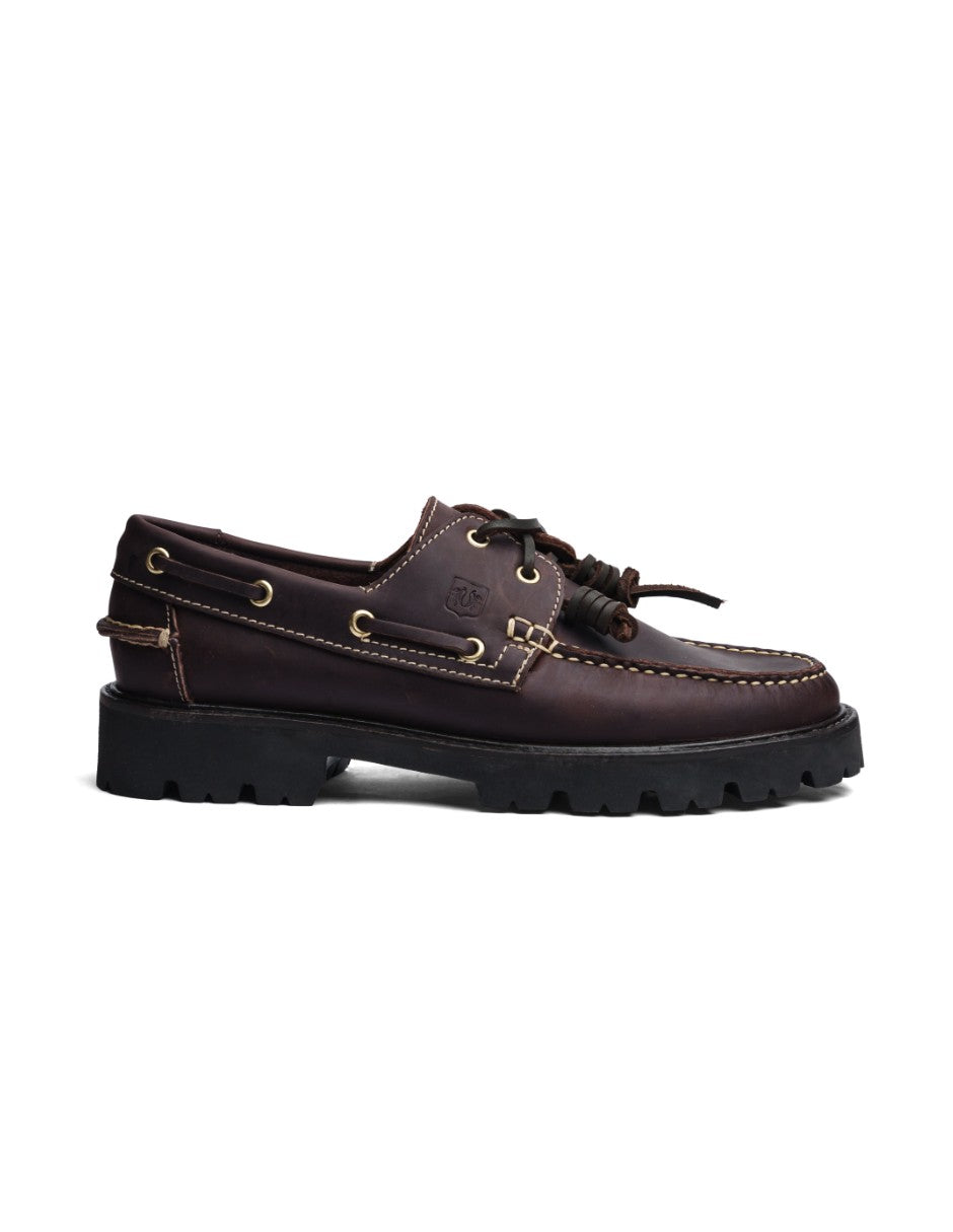 Leather Boat Shoe Wine