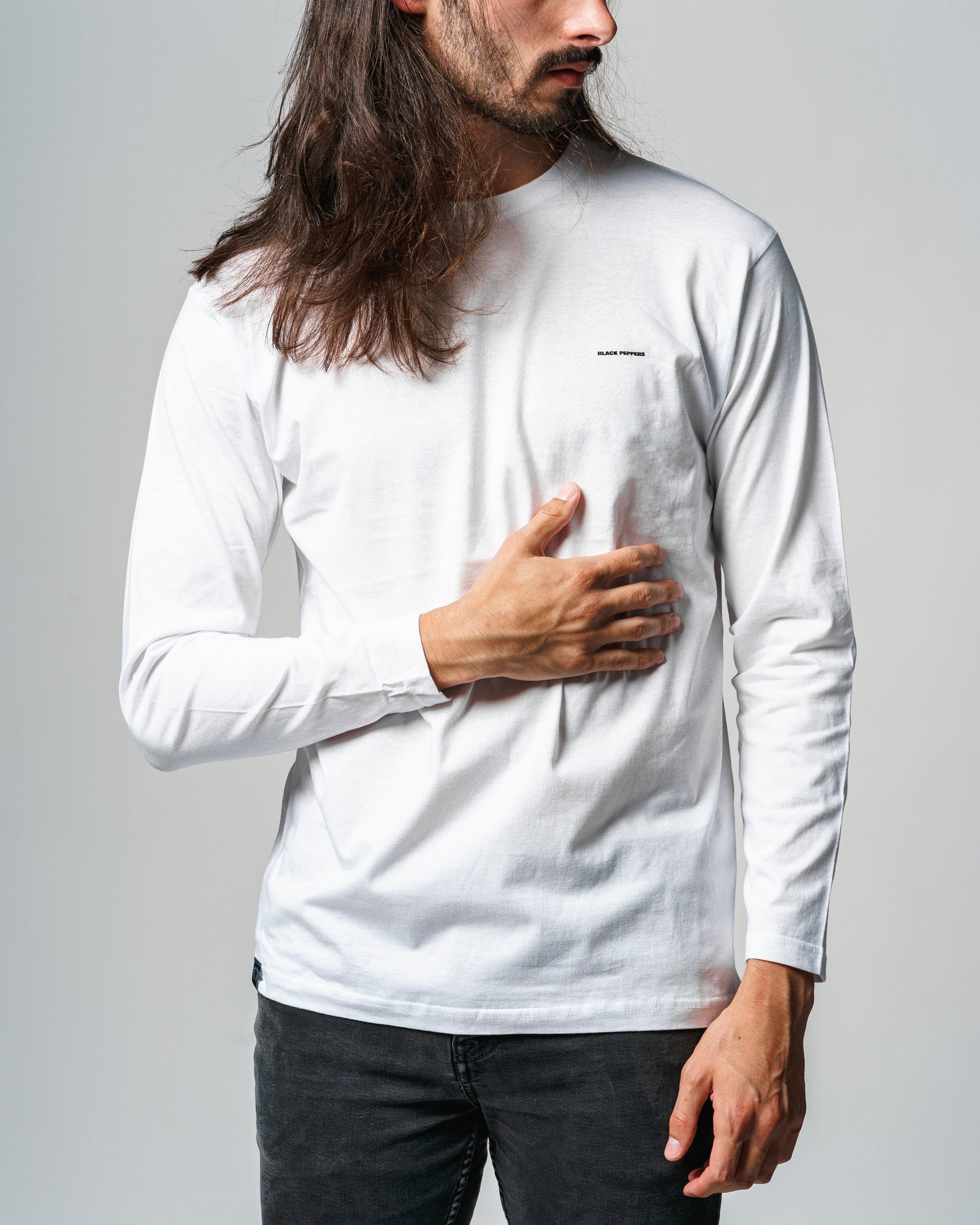 Long T-shirt Black Peppers High Tech Long Hombre White