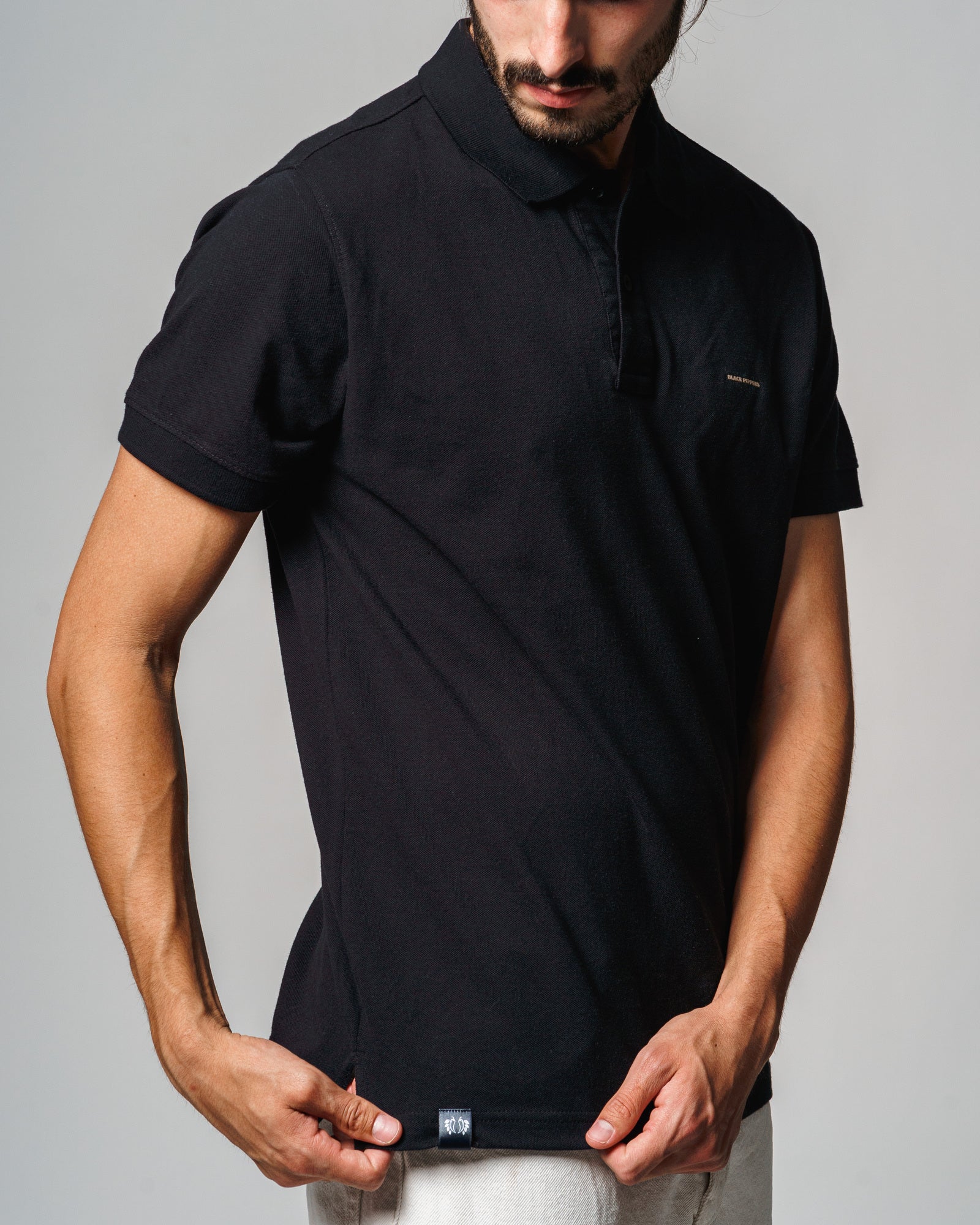 T-shirt Polo Black Peppers High Tech Hombre Black