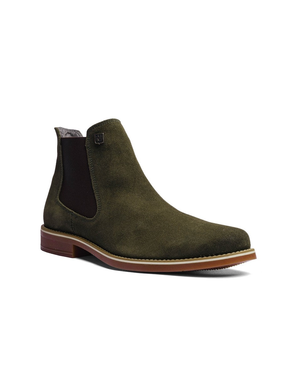 Olive Green Suede Leather Classic Chelsea