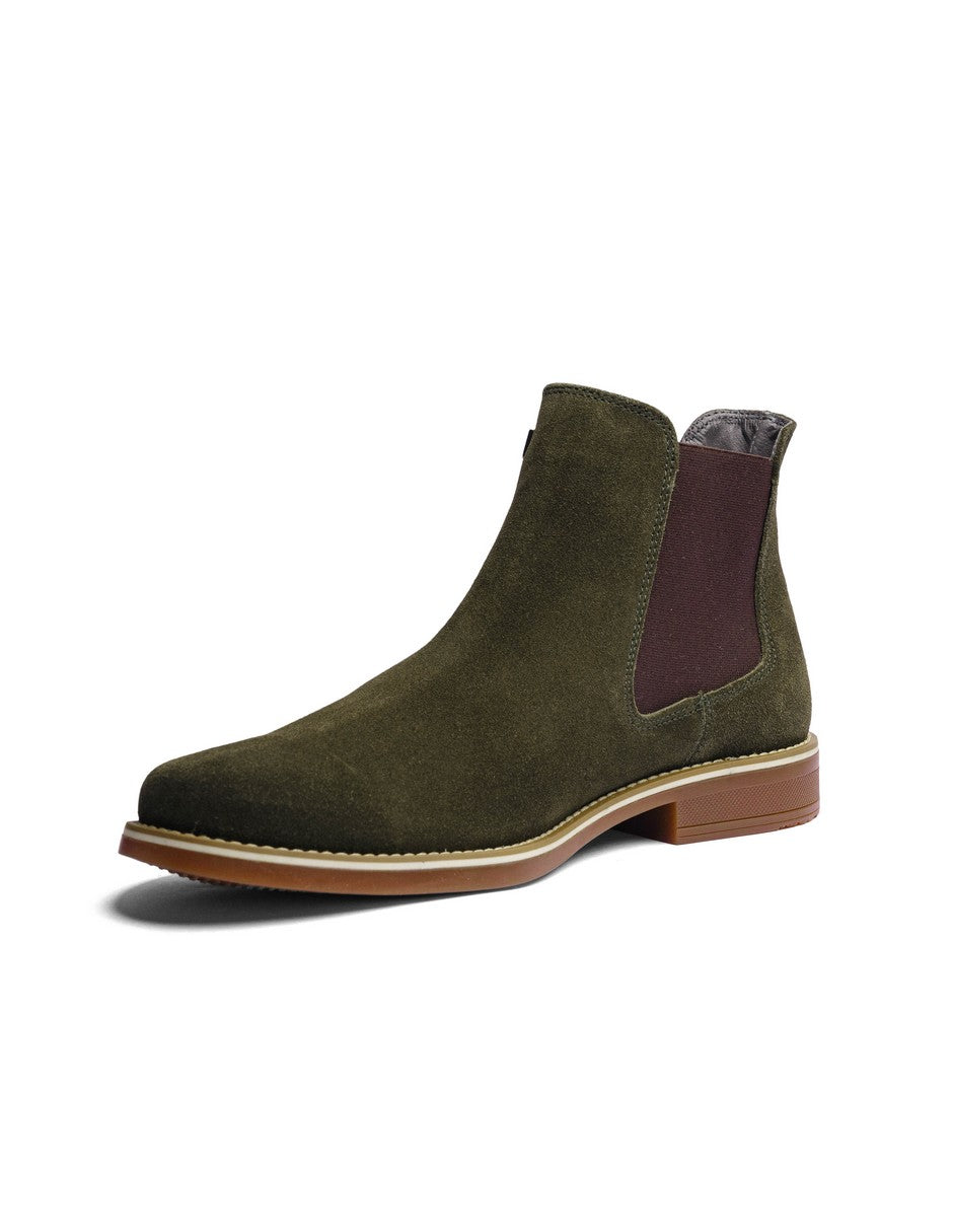 Olive Green Suede Leather Classic Chelsea