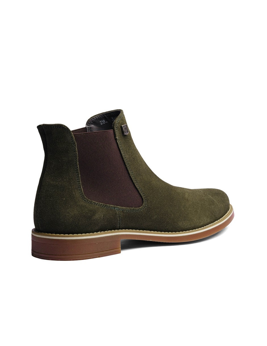 Olive Green Suede Leather Classic Chelsea