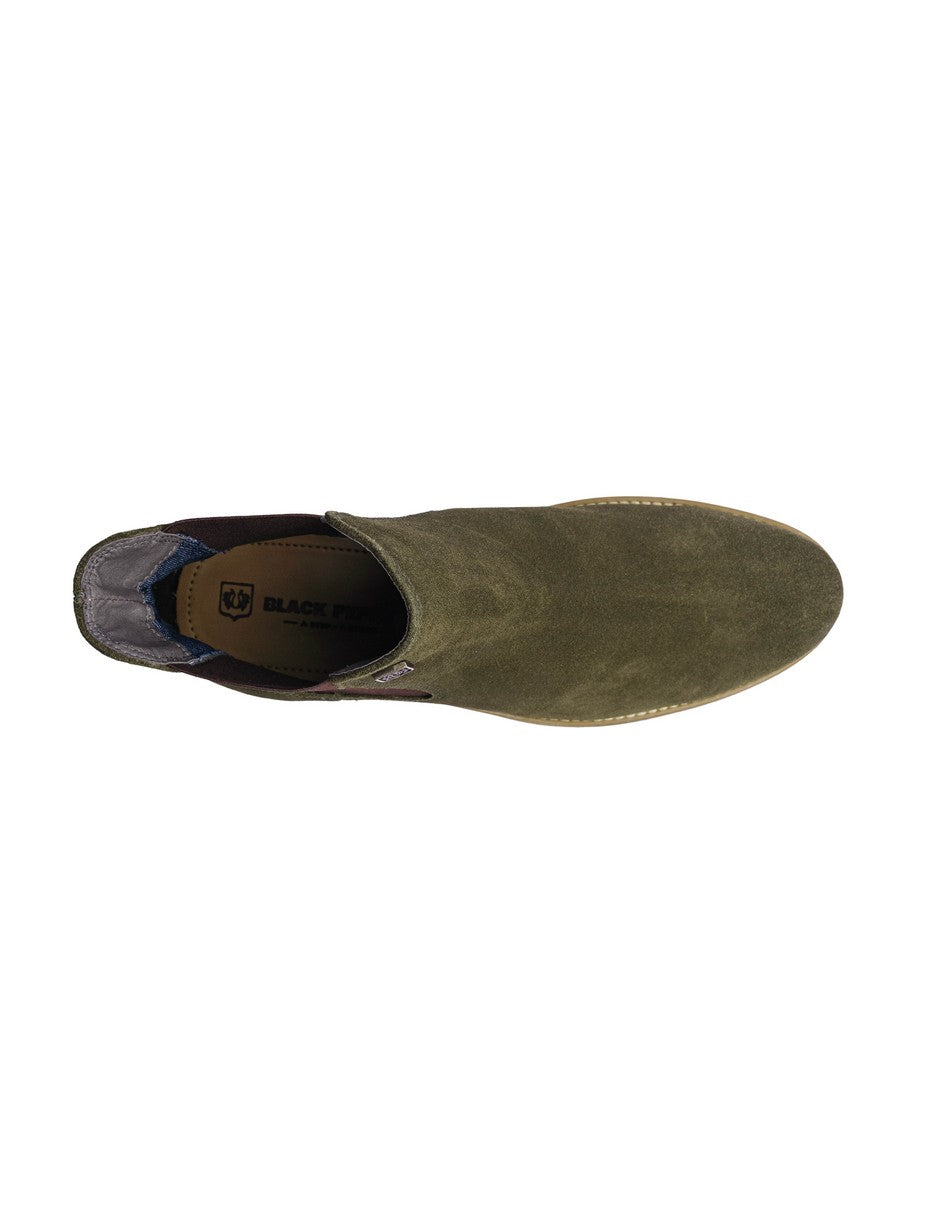 Olive Green Suede Leather Classic Chelsea