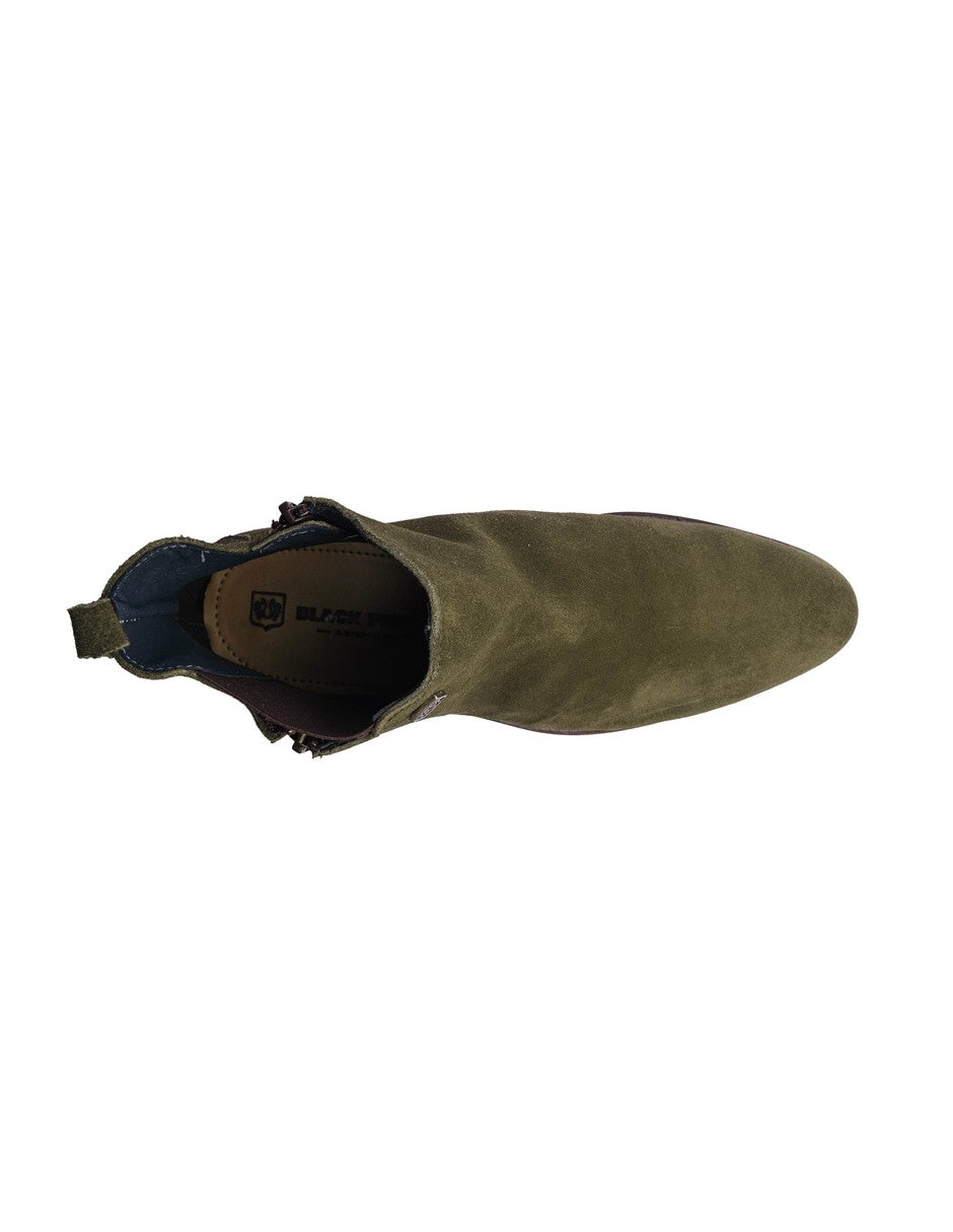 Olive Green Suede Leather ROCKSTAR CHELSEA