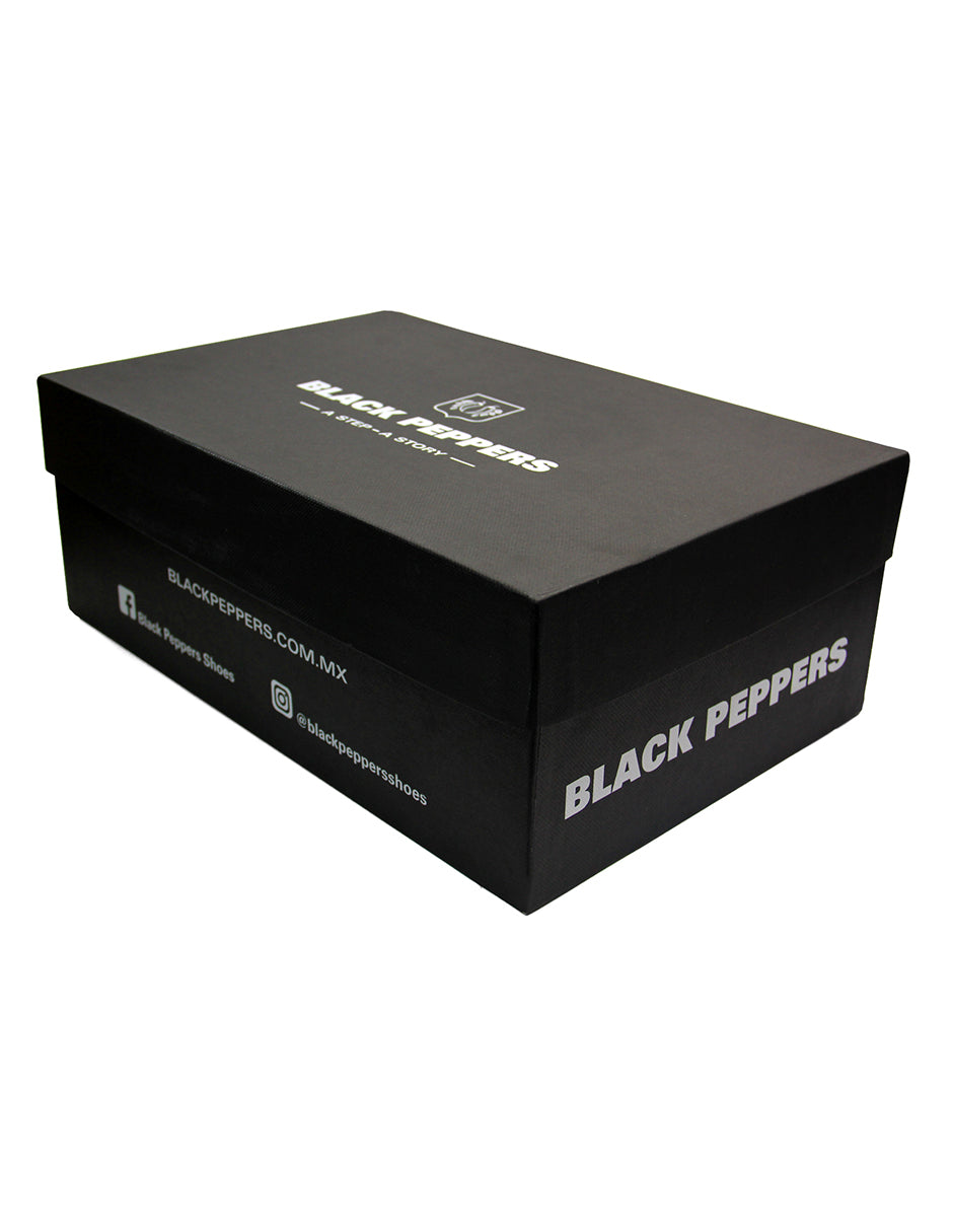 Tenis de Piel Black Peppers Lowtop Leather Sneaker PR Black/Orange