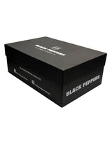 TENIS DE PIEL PREMIUM PERFORATED BLACK PEPPERS WHITE  PR